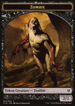 Zombie Token (B 2/2) / Elf Warrior Token (G 1/1)⁣ - Commander 2016⁣ (Token)⁣ [T 11/15]