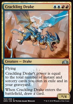 Crackling Drake⁣ - Guilds of Ravnica⁣ (Uncommon)⁣ [163]