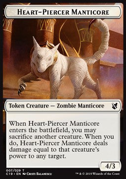 Heart-Piercer Manticore Token // Dragon Token (R 5/5)⁣ - Commander 2019⁣ (Token)⁣ [T 7/12]