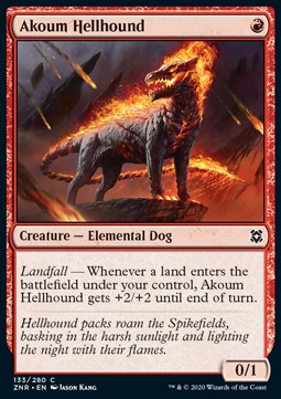 Akoum Hellhound⁣ - Zendikar Rising⁣ (Common)⁣ [133]