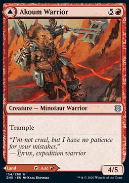 Akoum Warrior // Akoum Teeth⁣ - Zendikar Rising⁣ (Uncommon)⁣ [134]