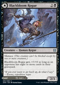 Blackbloom Rogue // Blackbloom Bog⁣ - Zendikar Rising⁣ (Uncommon)⁣ [91]