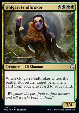 Golgari Findbroker⁣ - Commander: Kaldheim⁣ (Uncommon)⁣ [86]