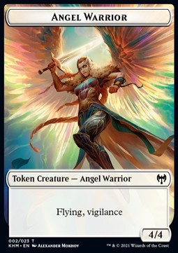 Angel Warrior Token (W 4/4 Vigilance) // Elf Warrior Token (G 1/1)⁣ - Kaldheim: Extras⁣ (Token)⁣ [T 2/15]