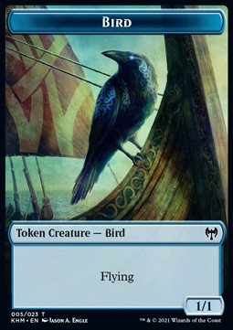 Bird Token (U 1/1) // Dwarf Berserker Token (R 2/1)⁣ - Kaldheim: Extras⁣ (Token)⁣ [T 5/12]