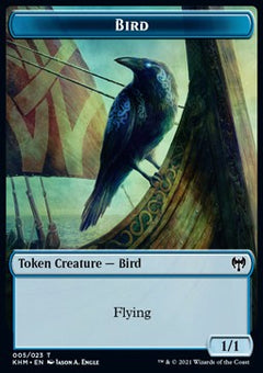 Bird Token (U 1/1) // Dwarf Berserker Token (R 2/1)⁣ - Kaldheim: Extras⁣ (Token)⁣ [T 5/12]