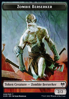 Zombie Berserker Token (B 2/2) // Human Warrior Token (W 1/1)⁣ - Kaldheim: Extras⁣ (Token)⁣ [T 9/3]