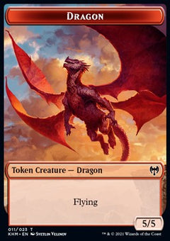Dragon Token (R 5/5) // Human Warrior Token (W 1/1)⁣ - Kaldheim: Extras⁣ (Token)⁣ [T 11/3]