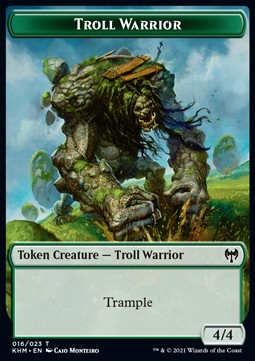 Troll Warrior Token (G 4/4) // Human Warrior Token (W 1/1)⁣ - Kaldheim: Extras⁣ (Token)⁣ [T 16/3]