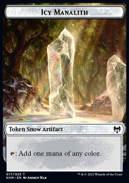 Icy Manalith Token // Elf Warrior Token (G 1/1)⁣ - Kaldheim: Extras⁣ (Token)⁣ [T 17/15]