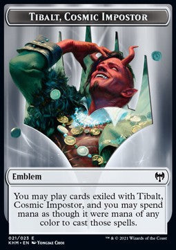 Tibalt, Cosmic Impostor Emblem // Human Warrior Token (W 1/1)⁣ - Kaldheim: Extras⁣ (Token)⁣ [T 21/3]