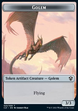 Golem Token (A 3/3 Flying) // Thopter Token (A 1/1)⁣ - Commander: Strixhaven: Extras⁣ (Token)⁣ [T 25/29]