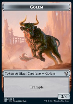 Golem Token (A 3/3 Trample) // Thopter Token (A 1/1)⁣ - Commander: Strixhaven: Extras⁣ (Token)⁣ [T 26/29]