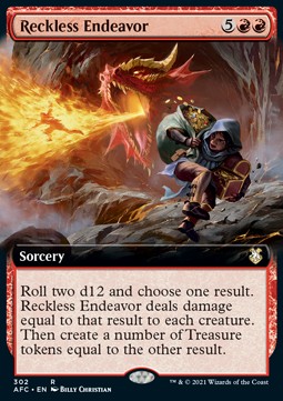 Reckless Endeavor⁣ - Commander: Adventures in the Forgotten Realms: Extras⁣ (Rare)⁣ [302]