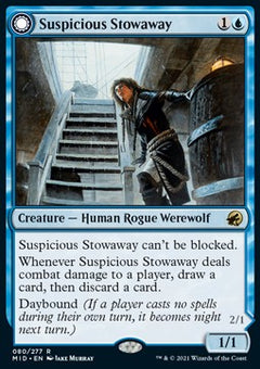 Suspicious Stowaway // Seafaring Werewolf⁣ - Innistrad: Midnight Hunt⁣ (Rare)⁣ [80]