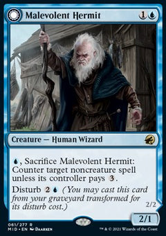 Malevolent Hermit // Benevolent Geist⁣ - Innistrad: Midnight Hunt⁣ (Rare)⁣ [61]