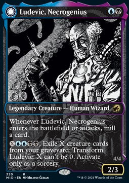 Ludevic, Necrogenius // Olag, Ludevic's Hubris⁣ - Innistrad: Midnight Hunt: Extras⁣ (Rare)⁣ [320]