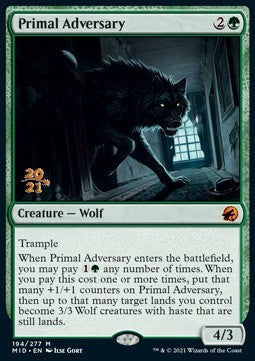 Primal Adversary (V.1)⁣ - Innistrad: Midnight Hunt: Promos⁣ (Mythic)⁣ [194]