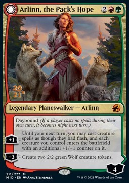 Arlinn, the Pack's Hope // Arlinn, the Moon's Fury⁣ - Innistrad: Midnight Hunt: Promos⁣ (Mythic)⁣ [211]