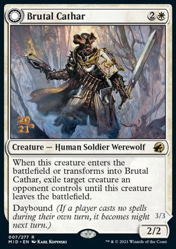 Brutal Cathar // Moonrage Brute⁣ - Innistrad: Midnight Hunt: Promos⁣ (Rare)⁣ [7]