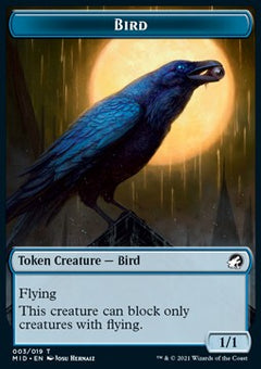 Bird Token (Blue 1/1 only flying)⁣ - Innistrad: Midnight Hunt: Extras⁣ (Token)⁣ [T03]