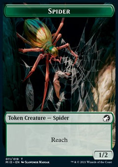 Spider Token (Green 1/2)⁣ - Innistrad: Midnight Hunt: Extras⁣ (Token)⁣ [T11]