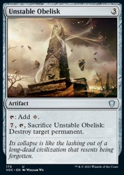 Unstable Obelisk⁣ - Commander: Innistrad: Crimson Vow⁣ (Uncommon)⁣ [170]