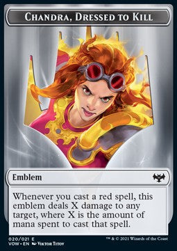 Chandra, Dressed to Kill Emblem // Blood Token⁣ - Innistrad: Crimson Vow: Extras⁣ (Token)⁣ [T 20/17]