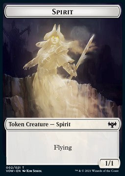 Spirit Token (W 1/1) // Human Token (W 1/1)⁣ - Innistrad: Crimson Vow: Extras⁣ (Token)⁣ [T 2/1]