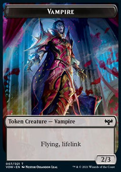 Vampire Token (B 2/3) // Human Token (W 1/1)⁣ - Innistrad: Crimson Vow: Extras⁣ (Token)⁣ [T 7/1]