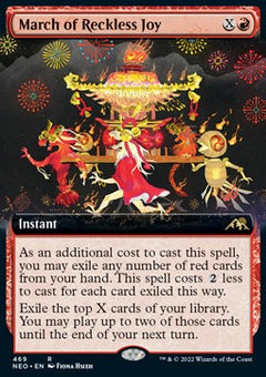 March of Reckless Joy (V.2)⁣ - Kamigawa: Neon Dynasty: Extras⁣ (Rare)⁣ [469]