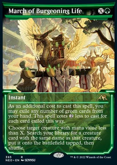 March of Burgeoning Life (V.1)⁣ - Kamigawa: Neon Dynasty: Extras⁣ (Rare)⁣ [393]