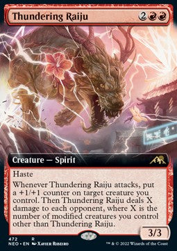 Thundering Raiju (V.2)⁣ - Kamigawa: Neon Dynasty: Extras⁣ (Rare)⁣ [472]