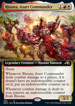 Risona, Asari Commander (V.2)⁣ - Kamigawa: Neon Dynasty: Extras⁣ (Rare)⁣ [492]
