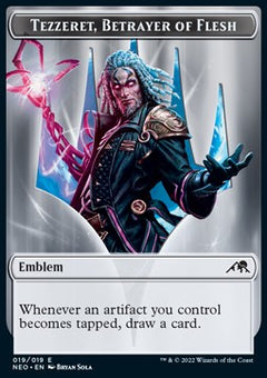 Tezzeret, Betrayer of Flesh Emblem // Samurai Token (W 2/2)⁣ - Kamigawa: Neon Dynasty: Extras⁣ (Token)⁣ [T 19/3]