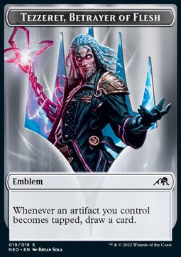 Tezzeret, Betrayer of Flesh Emblem // Samurai Token (W 2/2)⁣ - Kamigawa: Neon Dynasty: Extras⁣ (Token)⁣ [T 19/3]