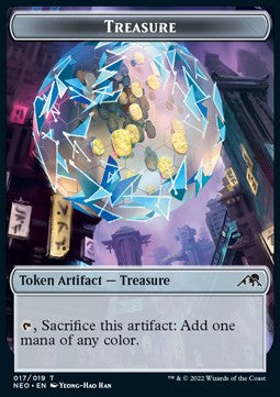 Treasure Token // Samurai Token (W 2/2)⁣ - Kamigawa: Neon Dynasty: Extras⁣ (Token)⁣ [T 17/3]