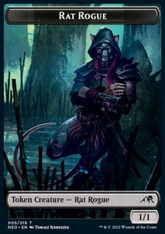 Rat Rogue Token (B 1/1) // Spirit Token (C 1/1)⁣ - Kamigawa: Neon Dynasty: Extras⁣ (Token)⁣ [T 5/2]