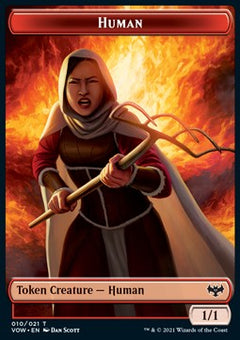 Human Token (R 1/1) // Wolf Token (R 3/2)⁣ - Innistrad: Crimson Vow: Extras⁣ (Token)⁣ [T 10/11]