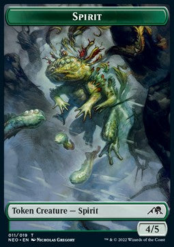 Spirit Token (G 4/5) // Spirit Token (C 1/1)⁣ - Kamigawa: Neon Dynasty: Extras⁣ (Token)⁣ [T 11/2]