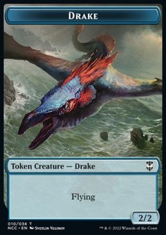 Drake Token (U 2/2) // Zombie Token (B 2/2)⁣ - Commander: Streets of New Capenna: Extras⁣ (Token)⁣ [T 10/16]