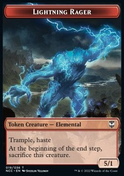 Lightning Rager (R 5/1) // Rogue (B 2/2)⁣ - Commander: Streets of New Capenna: Extras⁣ (Token)⁣ [T 19/7]