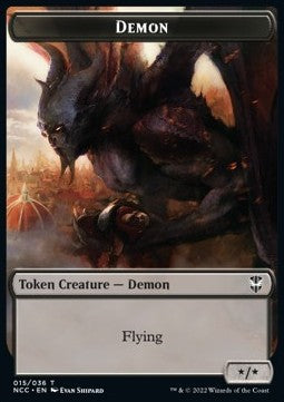 Demon Token (B */*) // Copy Token⁣ - Commander: Streets of New Capenna: Extras⁣ (Token)⁣ [T 15/1]