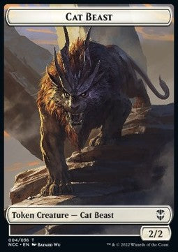 Cat Beast Token (W 2/2) // Soldier Token (W 1/1 Lifelink)⁣ - Commander: Streets of New Capenna: Extras⁣ (Token)⁣ [T 4/9]