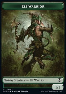 Elf Warrior Token (G 1/1) // Wurm Token (G 5/5)⁣ - Commander: Streets of New Capenna: Extras⁣ (Token)⁣ [T 23/31]