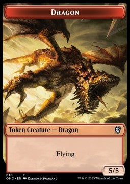 Dragon Token (R 5/5) // Kobolds of Kher Keep Token (R 0/1)⁣ - Commander: Phyrexia: All Will Be One: Extras⁣ (Token)⁣ [T 10/12]