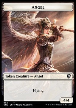 Angel Token (W 4/4) // Soldier Token (W 1/1)⁣ - Commander: Phyrexia: All Will Be One: Extras⁣ (Token)⁣ [T 2/7]