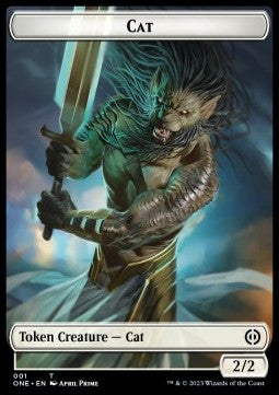Cat Token (W 2/2) // Phyrexian Mite Token (A 1/1) (V.2)⁣ - Phyrexia: All Will Be One: Extras⁣ (Token)⁣ [T 1/12]