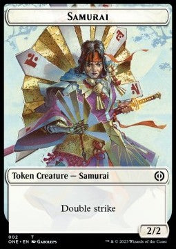 Samurai Token (W 2/2 Double Strike) // Rebel Token (R 2/2)⁣ - Phyrexia: All Will Be One: Extras⁣ (Token)⁣ [T 2/5]