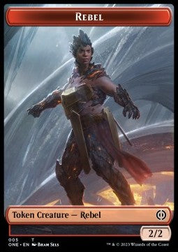 Rebel Token (R 2/2) // Phyrexian Goblin Token (R 1/1)⁣ - Phyrexia: All Will Be One: Extras⁣ (Token)⁣ [T 5/3]